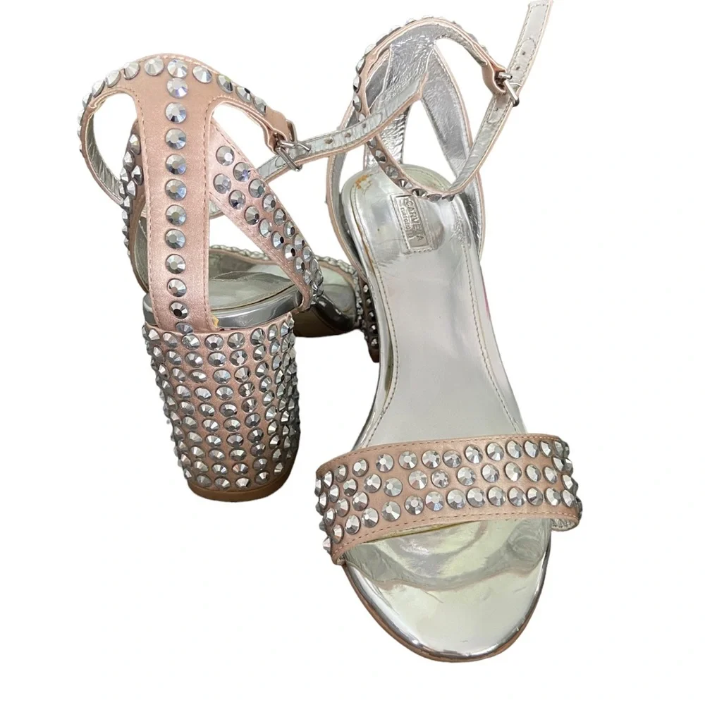 Kurt Geiger London Studded Sandals. VGC. Rose and silver. Sz 38 - Picture 2 of 9